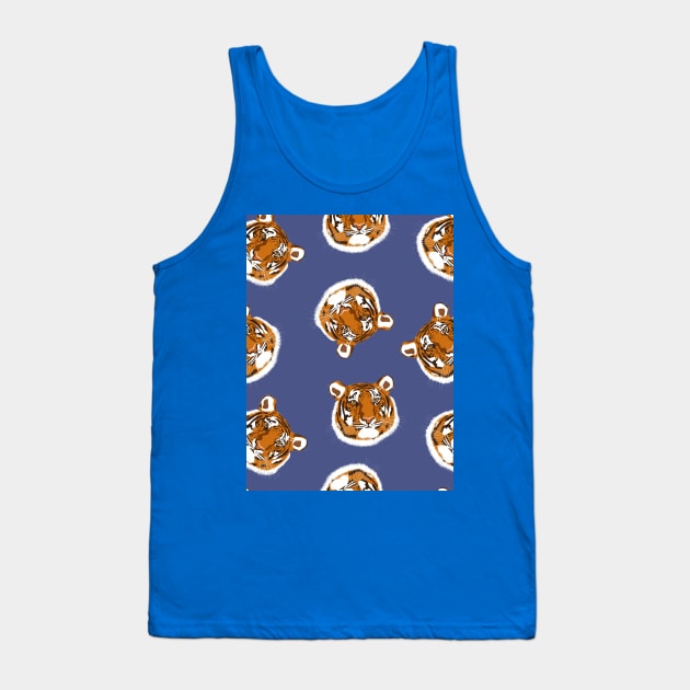 Tiger Heads Pattern Tank Top by OneThreeSix